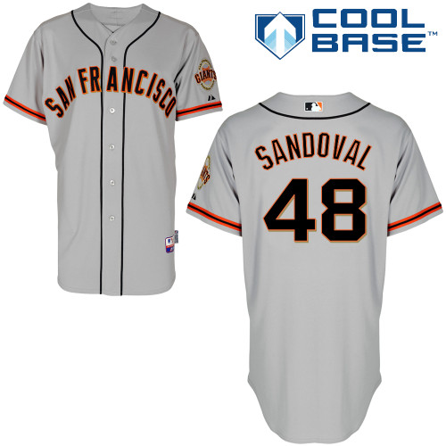 Pablo Sandoval #48 Youth Baseball Jersey-San Francisco Giants Authentic Road 1 Gray Cool Base MLB Jersey